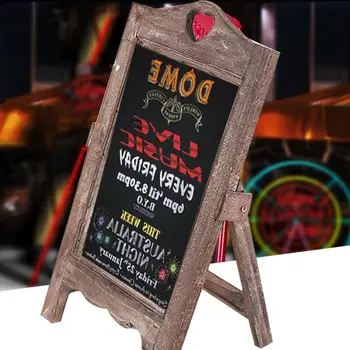 

Wooden Small Blackboard Multifunctional Creative Matte Surface Scaffolding Home Table Card Message Board Upright Cafe