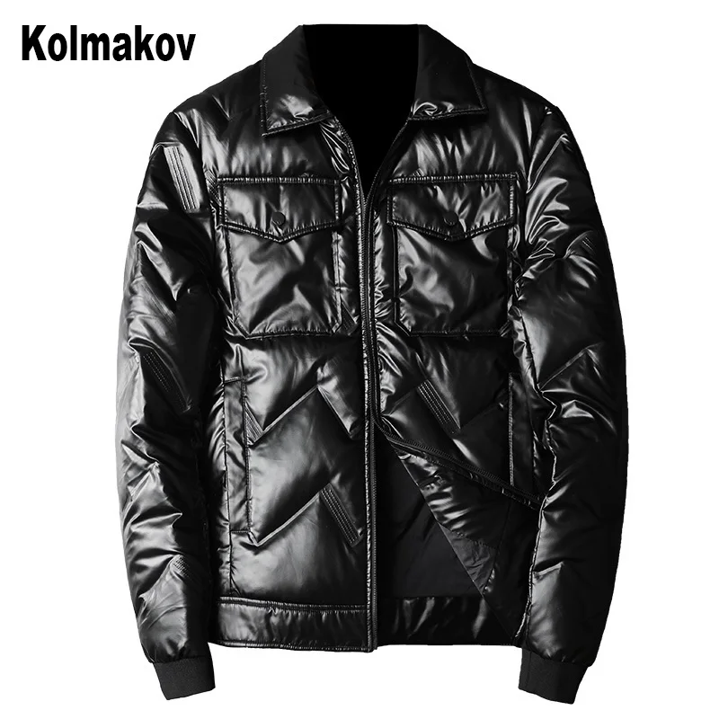 Новое поступление 2019 мужские куртки kolmaov на 80% белом утином пуху мужская кожаная