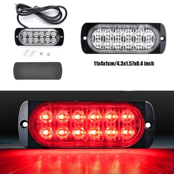 

Red 12LED Car Truck Hazard Warning Beacon Flashing Strobe Light Lamp Bar Anti-collision Anti-dust Waterproof Splash 36W 113*40mm