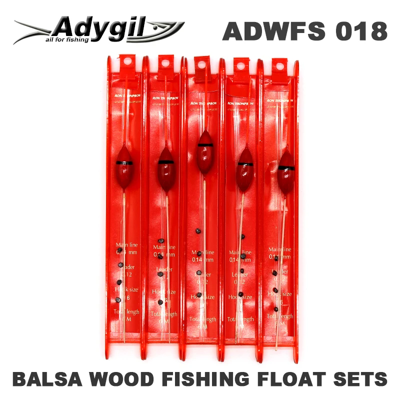 Adygil пробкового дерева поплавок наборы ADWFS 018 Floatation 0,5 г Длина лески 60 см размер крючка#16 5 шт./лот