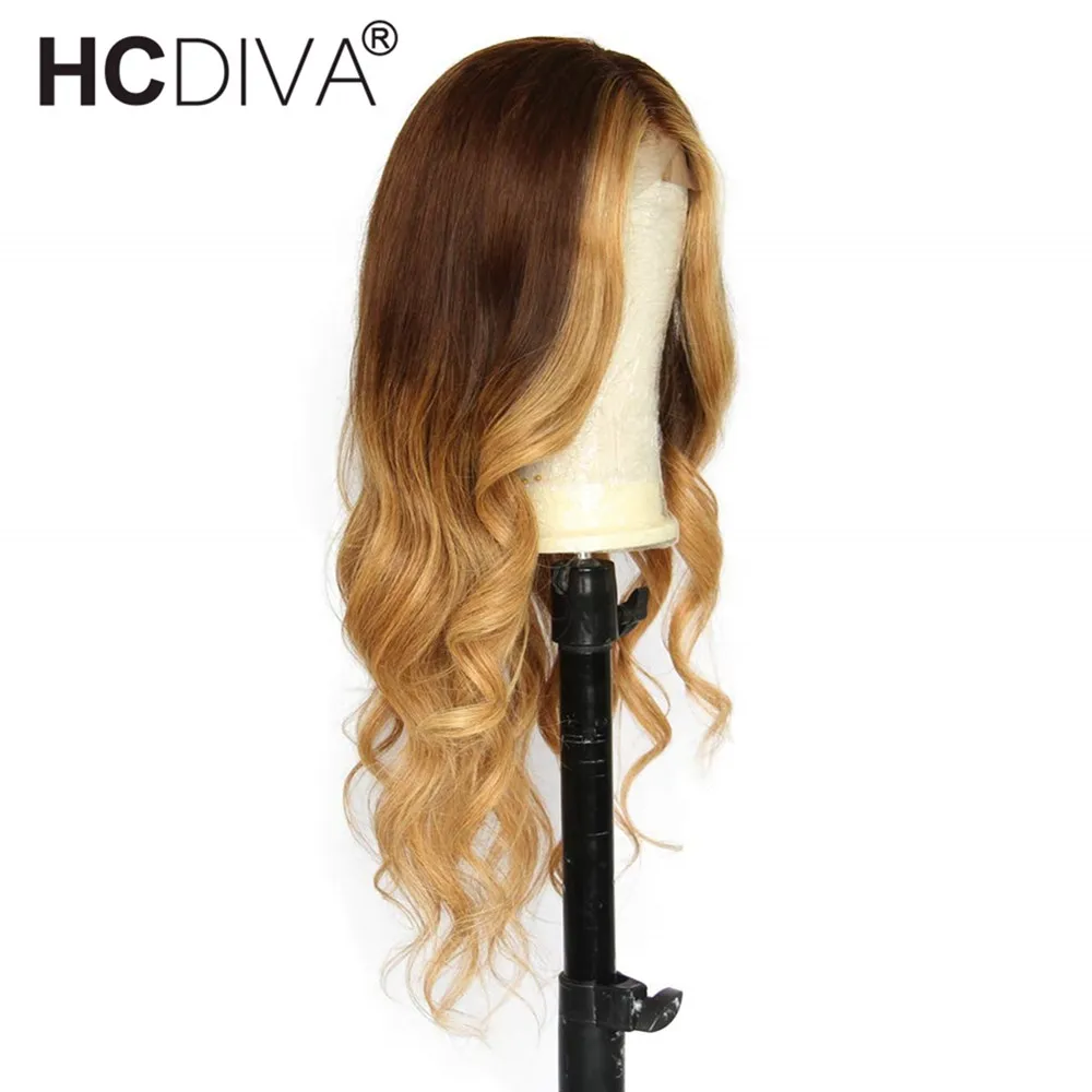Бразильские волосы remy, объемный волнистый парик для волос, Омбре, светлый блонд, цвет 150%, плотность, парик для фронта шнурка, предварительно сорванный с волосами младенца