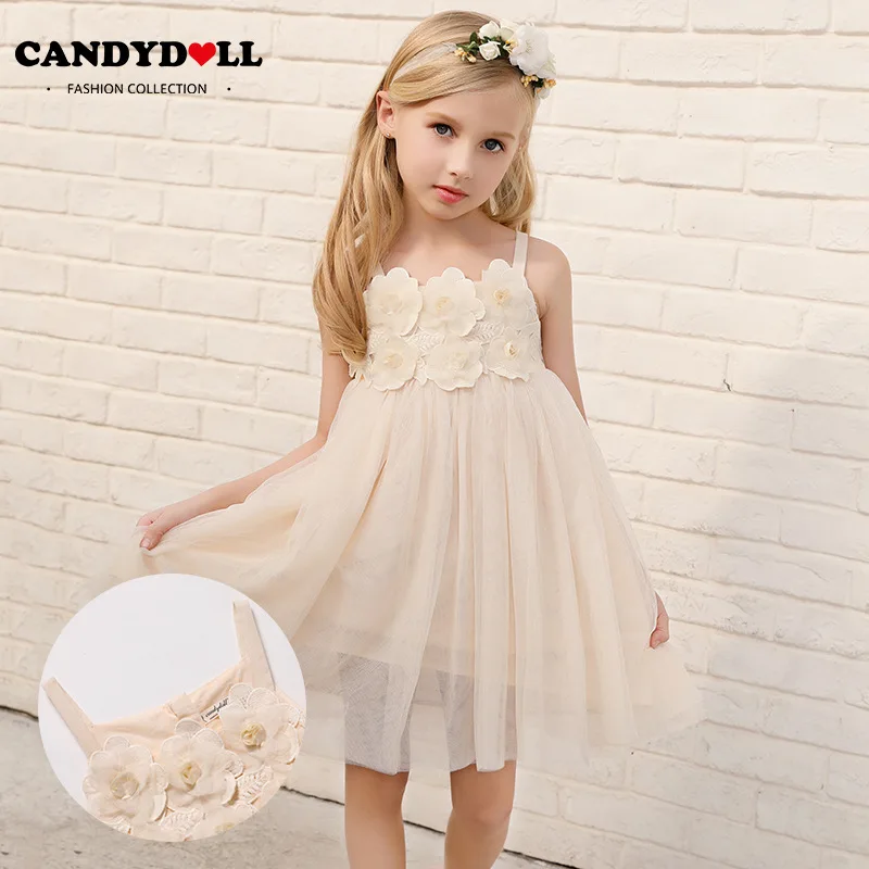Платья для девочек CANDYDOLL летние в сеточку из газовой ткани европейском и