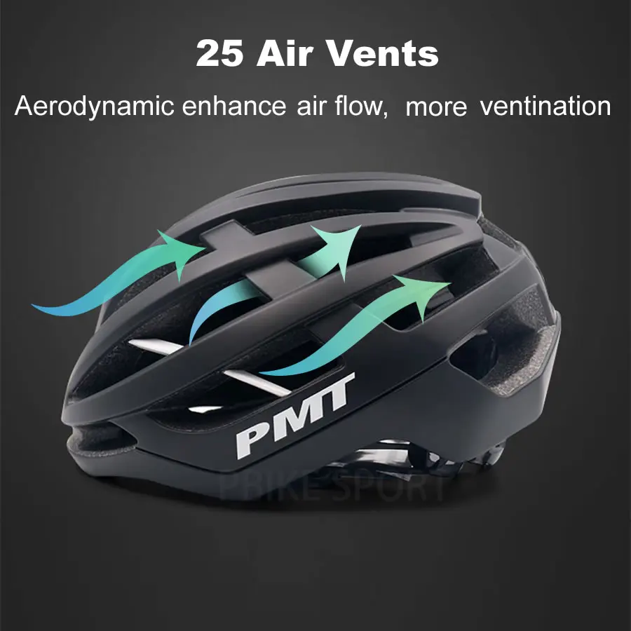 PMT Новый сверхлегкий дышащий велосипедный шлем интегрально Литые гоночные