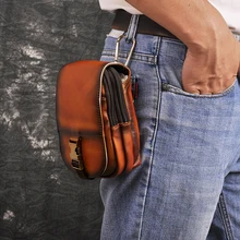 Дизайнерский мужской качественный кожаный маленький чехол для телефона для путешествий, поясная сумка с крючком и ремнем, модный мужской чехол для сигарет 6185-o