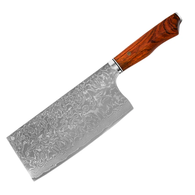 WAK Meat Cleaver kitchen Knife Non Slip Wood Handle Slicing Sharp Blade Vegetable Meat Fish Knives 4Cr14 Damascus Kitchen Knife Sliver