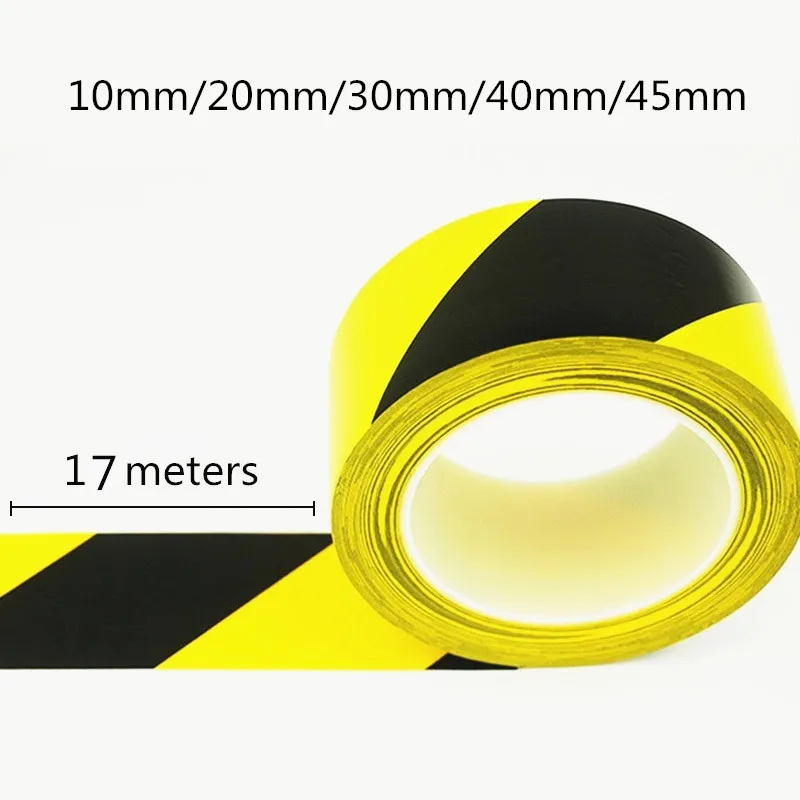 Anti slip tape,adhesive tape Black And Yellow Floor Tape Black Yellow Warning Tape 17 Meters Wear-Resistant Identification