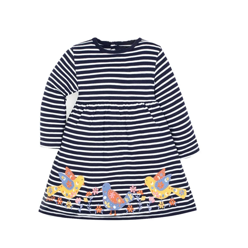 Baby girl dress autumn long sleeve children skirt cartoon pattern princess dress dinosaur clothes baby dress princess costume