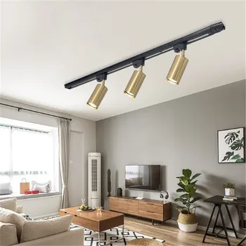 

Whole Set Led Track Light GU10 Spot Lights Ceiling Lamp Aluminum Rails Track lighting Fixture For Clothing Shop Living Room Home