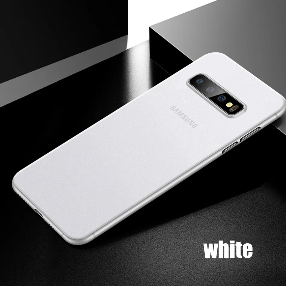 white Роскошный ультра тонкий 0,2 мм матовый ПП чехол для samsung Galaxy S8 S9 S10 S10E Plus Note 8 9 10 Pro противоударный бампер чехол для телефона - Цвет: white