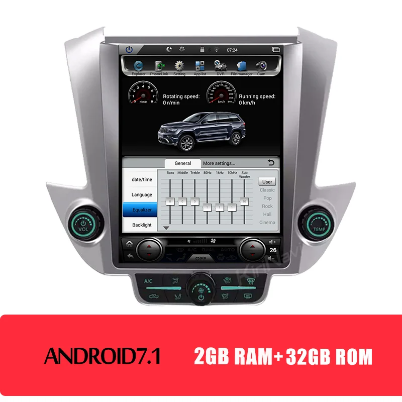 KiriNavi Telsa стиль вертикальный экран 12,1 ''1din Android 8,1 Автомагнитола Авто gps навигация для CHEVROLET Tahoe Suburban Yukon 4G - Цвет: Android Car Radio