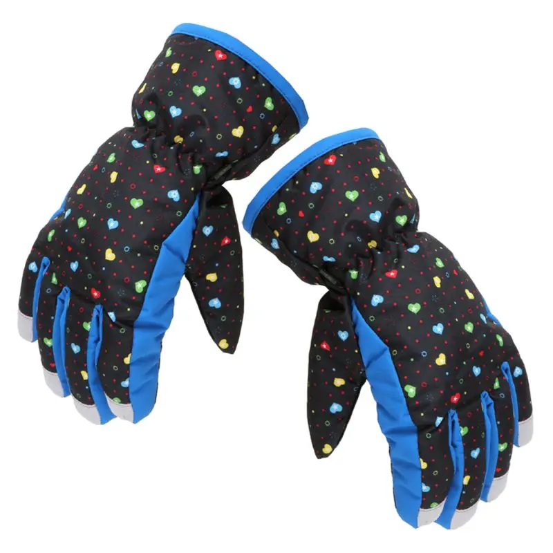 Для мальчиков и девочек снегоход зимние теплые лыжные перчатки спортивные Водонепроницаемый ветрозащитная зимняя рукавица Регулируемый лыжный ремень детские перчатки
