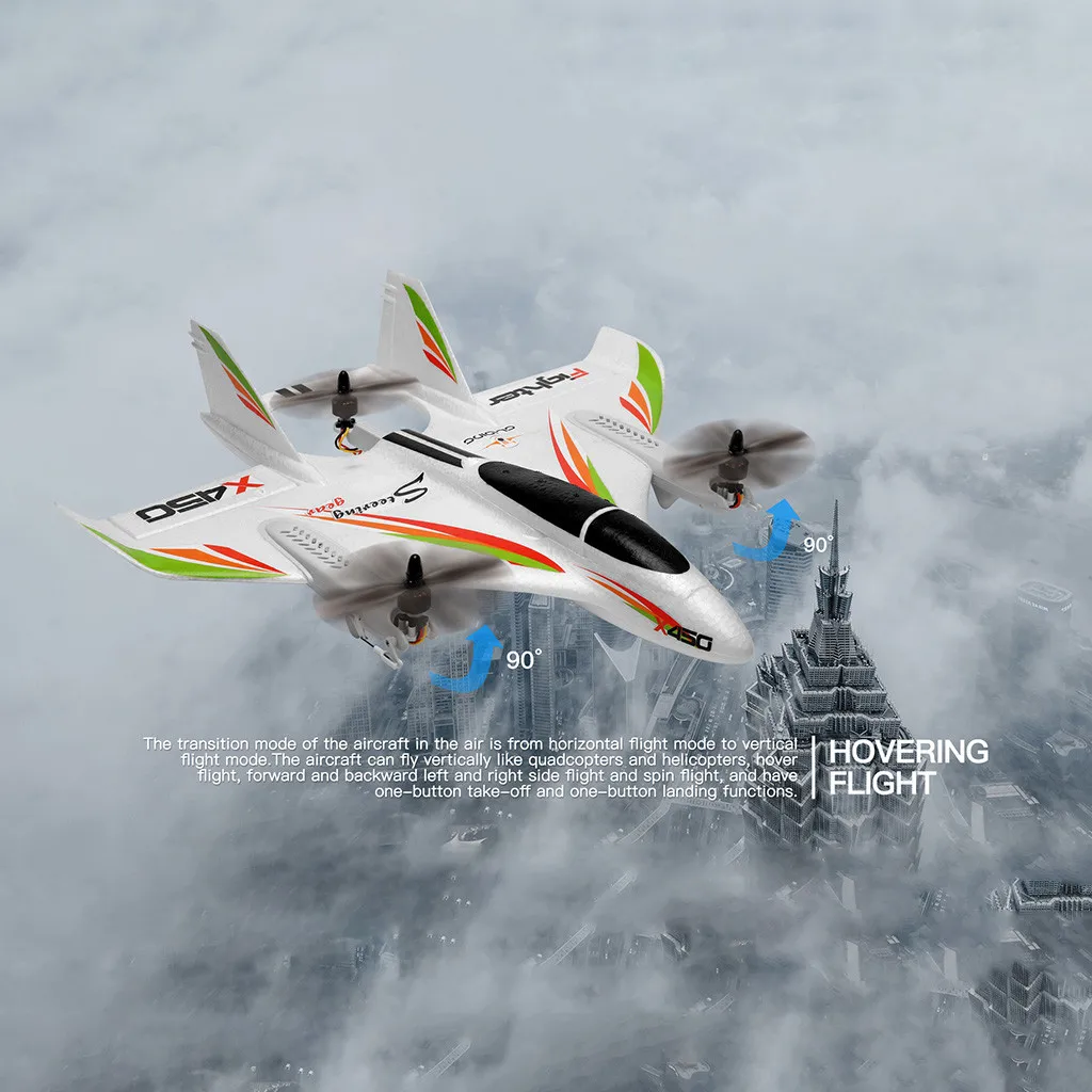 WLToys 450 2,4G wifi FPV Бесщеточный RC вертикальный летательный аппарат для взлета и посадки