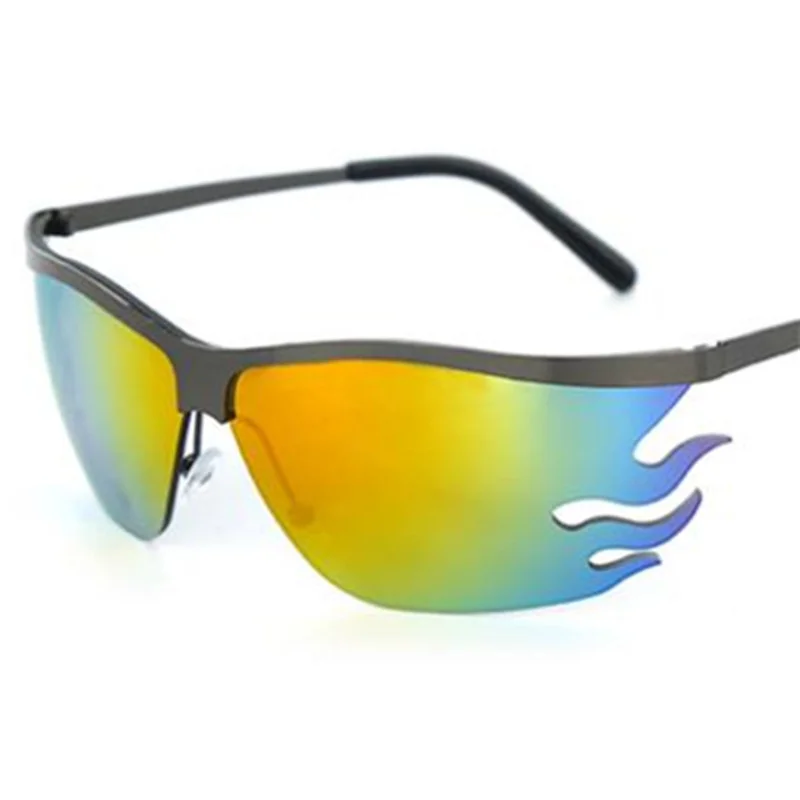 

NEW Sunglasses Unisex Semi-Rimless Sun Glasses Personality Flame Adumbral Anti-UV Spectacles Funny Eyeglasses Ornamenta A++