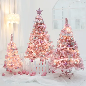 

60 cm Blue Pink Christmas Tree Navidad Decoration 2021 New Year Fake Plants Hotel Office Garden DIY Home Decoration Accessories