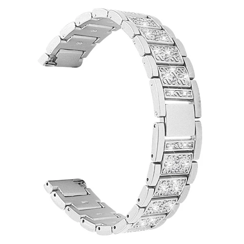 Женский бриллиантовый ремешок для samsung Galaxy Watch Acive 46 мм/42 мм gear S3/S2 frontier/Classic huawei gt watch band 20 мм 22 мм браслет - Цвет ремешка: silver