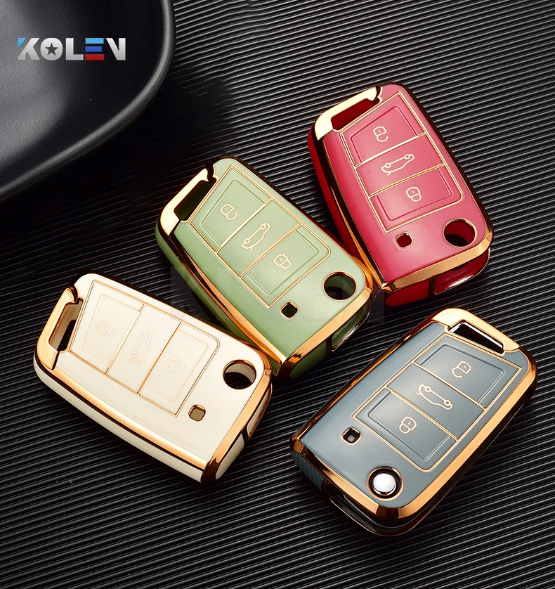 Car Key Case Cover Shell Fob For VW Volkswagen Golf Polo Tiguan Magotan Passat Seat Leon Altea Ateca Skoda Kodiaq Superb Octavia