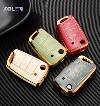 Custodia per chiave auto Shell Fob per VW Volkswagen Golf Polo Tiguan Magotan Passat Seat Leon Altea Ateca Skoda Kodiaq Superb Octavia - Custodia per chiave auto Shell Fob per VW Volkswagen Golf Polo Tiguan Magotan Passat Seat