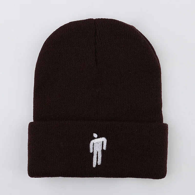 Coffee Cap Billie Eilish Beanies, зимние шапки для женщин, для маленького человека, вязаные шапки с вышивкой, Мужская Осенняя шапка, женская шапка в стиле хип-хоп, шапочка - Цвет: Coffee Cap