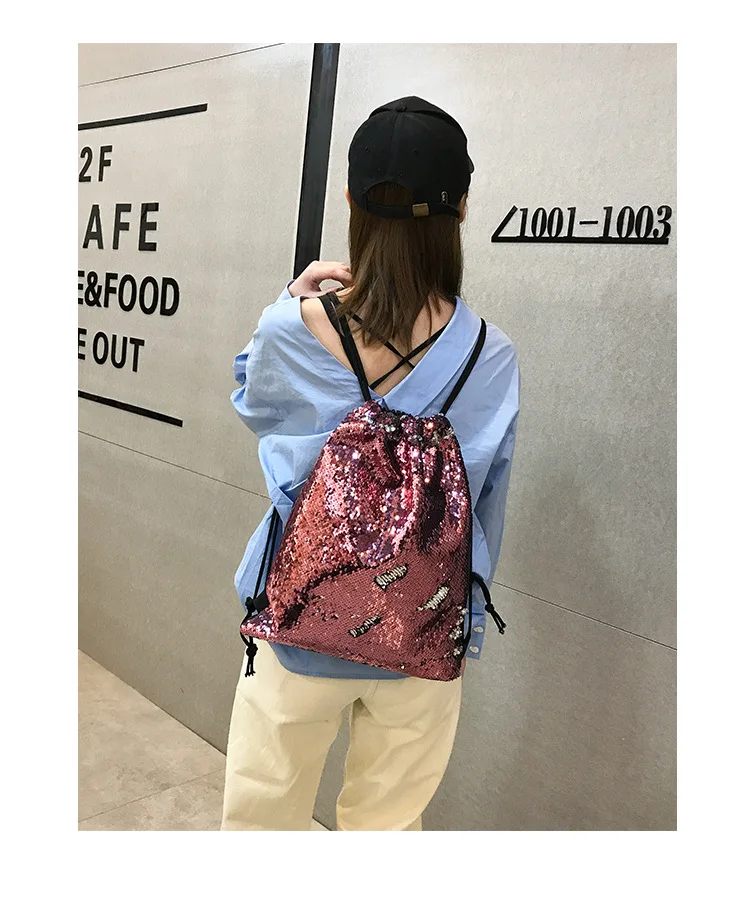 Новая мода блестки Drawstring Рюкзак луч порт s сумка для хранения карман сумка для покупок путешествия рюкзак