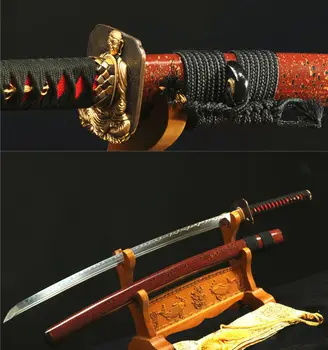 

COPPER TSUBA 1095 CARBON STEEL CLAY TEMPERED JAPANESE SAMURAI KATANA SHARP