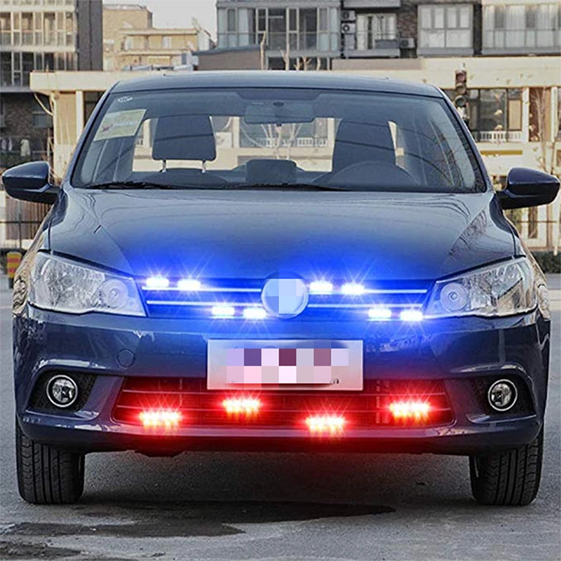8 шт питания Автомобильный декоративный свет перетаскивать восемь стробирующий световой сигнал предупредительный сигнал решетка супер яркий путь Предупреждение свет с высоким уровнем Мощность светодиодный потолочный светильник