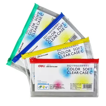 

5521 can put the check size data to arrange for School Cute Office Transparent Zipper File Bag