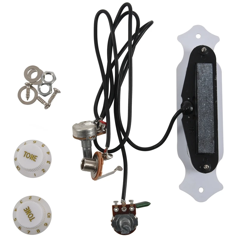 Yellow brown Guitar Sound Hole Pickup Prewired Wiring Harness for 4 &amp 6 String Cigar Box | Спорт и развлечения