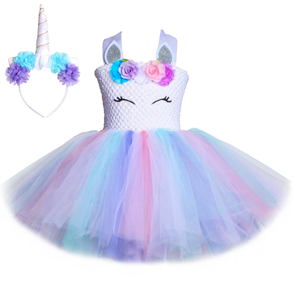 Vestido de tul con tutú de unicornio para niña, Niña y niña, vestido de  fiesta de cumpleaños, disfraz de unicornio para Halloween|Vestidos| -  AliExpress
