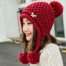 Лыжная Шапка наивысшего качества, новинка года, брендовая шерстяная меховая шапка, зимняя шапка для девочек, теплый вязаный шарф, шапка