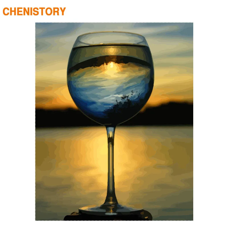

CHENISTORY Framed Wine Landscape DIY Painting By Numbers Modern Wall Art Picture Acrylic Paint On Canvas For Home Decors Artwork