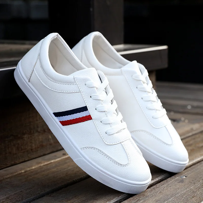 

New Sneaker Leather Men Shoes Fashion Casual Shoes Man Lightweight Breathable Zapatillas Hombre Male Fashion Classic White Shoes