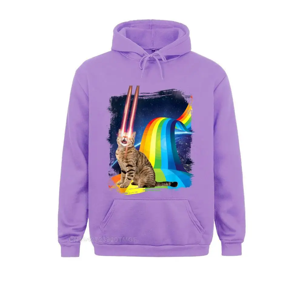 Prevailing Men Sweatshirts Long Sleeve Hoodies Sportswears Laser Cat Rainbow T-shirt Sci-Fi Space Geek by Zany Brainy__19043 Laser Cat Rainbow T-shirt Sci-Fi Space Geek by Zany Brainy__19043purple