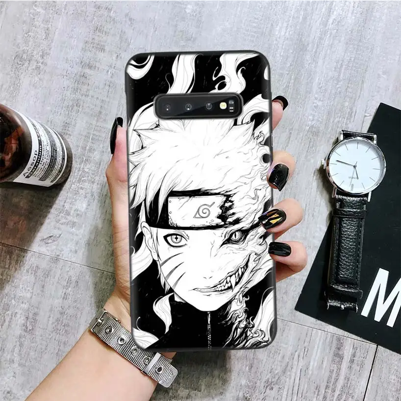 Наруто Аниме Темный мультфильм черный чехол для телефона samsung Galaxy S10+ Plus Lite Note 10 9 8 S9 S8 J4 J6+ Plus S7 S6 Edge cap