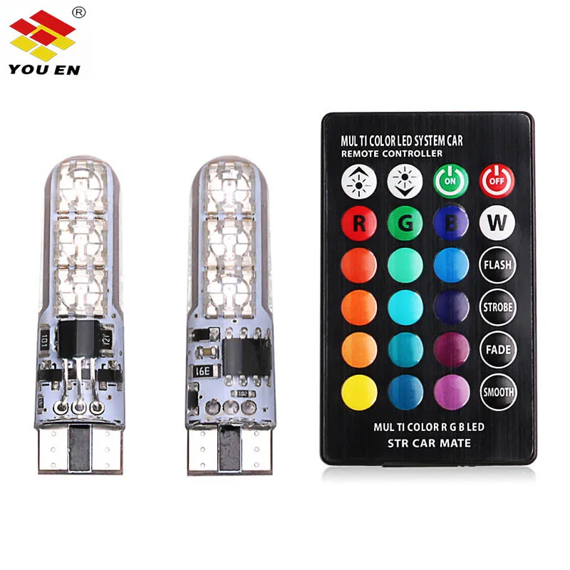 СВЕТОДИОДНЫЙ Автомобильный купольный светильник YOUEN RGB T10 W5W 194 168 5050 SMD для чтения с