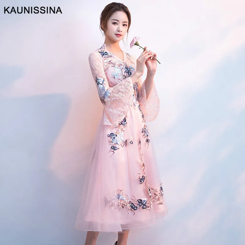 Type 3 KAUNISSINA коктейльные платья с вышивкой, высокий воротник, рукав 3/4, цветочное коктейльное платье, торжественное платье знаменитостей, вечерние платья, Vestido - Цвет: Type 3