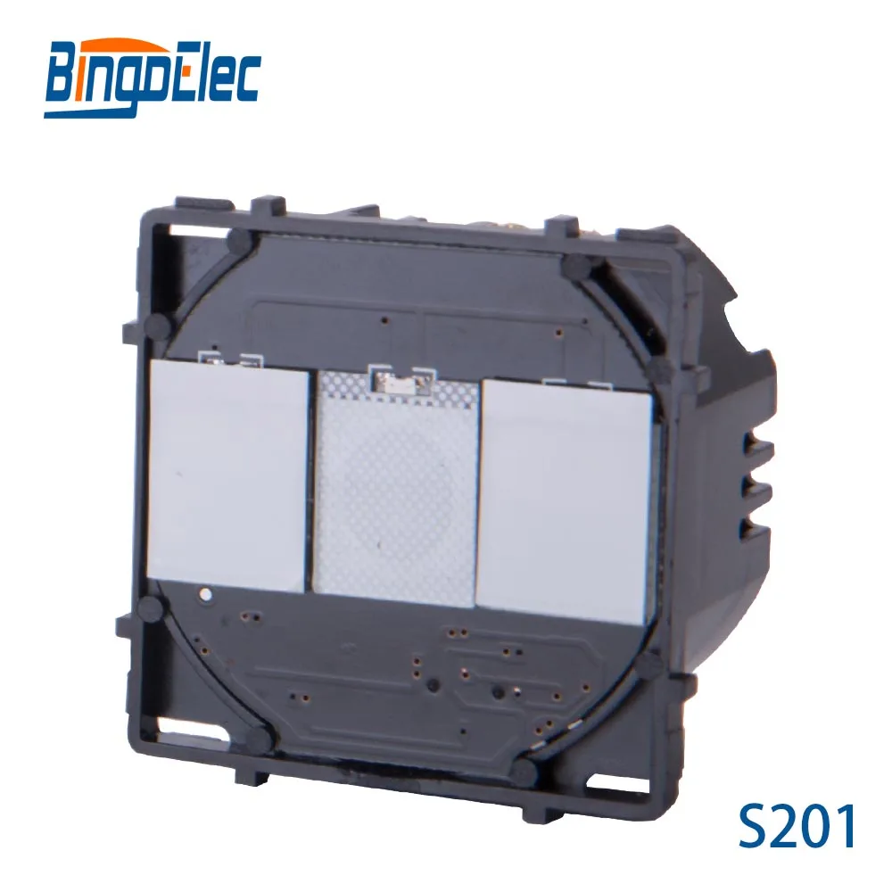 Bingoelec EU/UK Standard DIY 2 Gang 1 Way Touch Electeic Switch Function Part, No Glass Panel, S201 110V-240V afbeelding