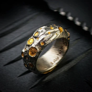 

2020-7 New Rings For Men Retro Ring Punk Hip hop Ring Band Rings Brand Fashion Jewelry Male NO25