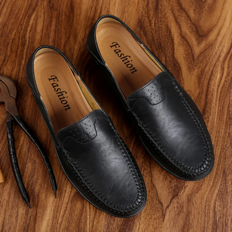 Chaussure homme/мужская повседневная кожаная обувь; Роскошные Брендовые мужские модные лоферы; Мокасины без шнуровки; обувь для вождения; sapatos masculino I
