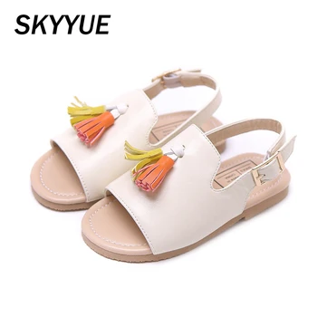 

Summer Kids Tassel Princess Sandals Baby Girls Beach Sandals Children White Brand Shoes Toddler Fashion Dress Sandals Soft Shoes