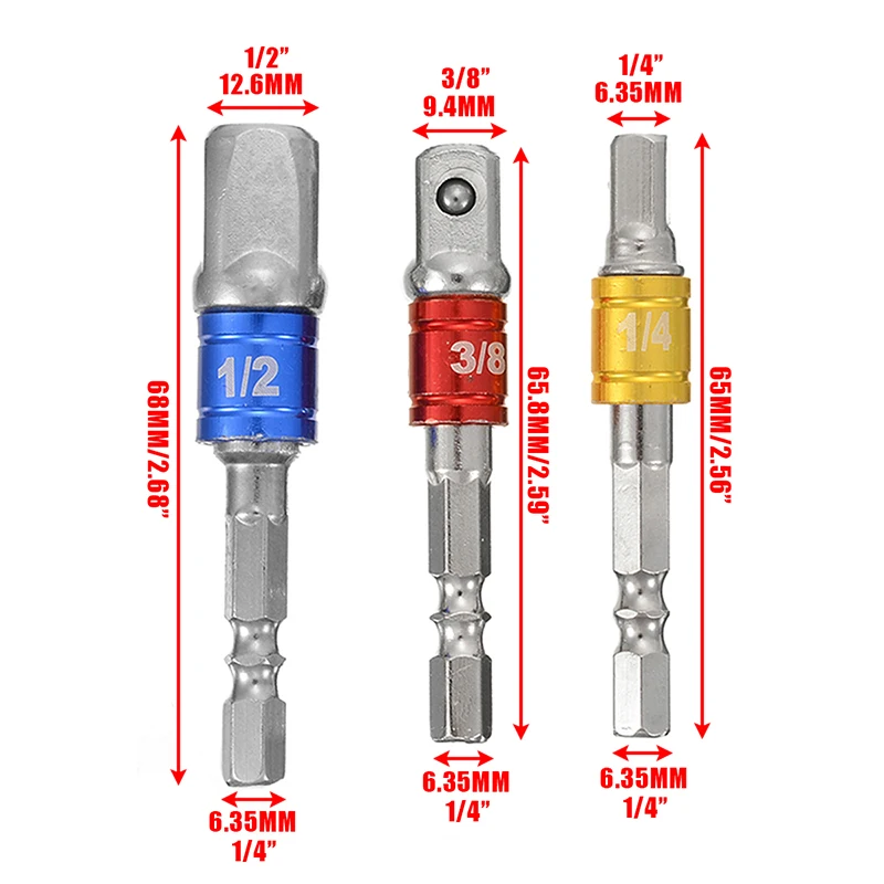 Qulaity 3 шт. 1/4 &quot3/8&quot 1/2 &quotдюймов шестигранный удлинитель ключа бар привод сверло
