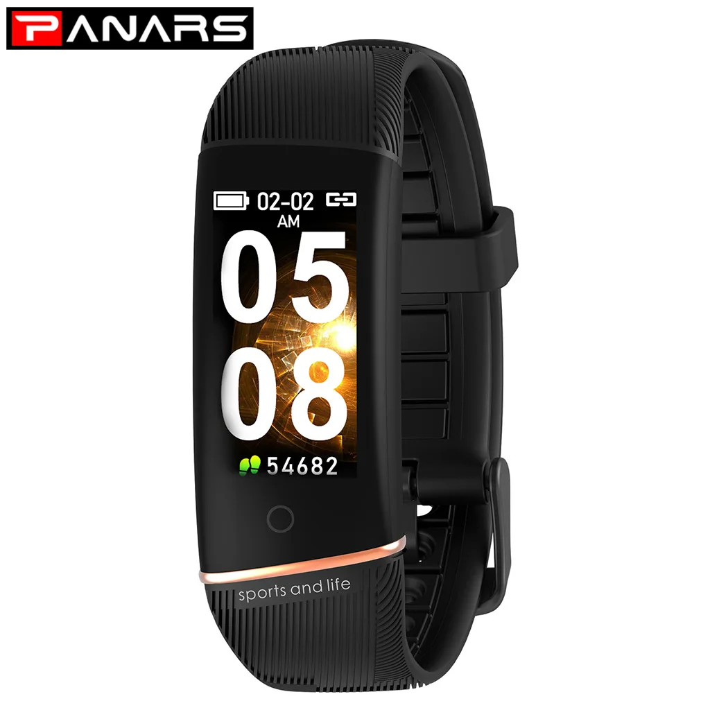 

Panars Heart Rate Blood Pressure Monitoring Smart Sport Bracelet Hand Raising Bright Screen Bluetooth Link Information Remind Wa