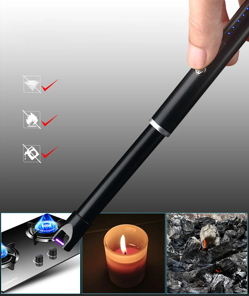 360 вращение USB перезаряжаемая дуговая зажигалка зажигалки кухонные электронные