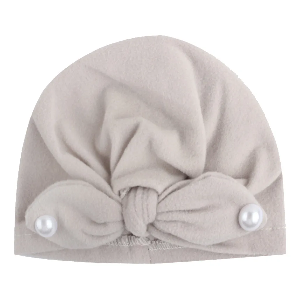 Cute Newborn Toddler Kids Baby Boy Girl Butterfly Beanie Hat Winter Warm Cap Polyester Baby rabbit ear fight pearl pullover cap