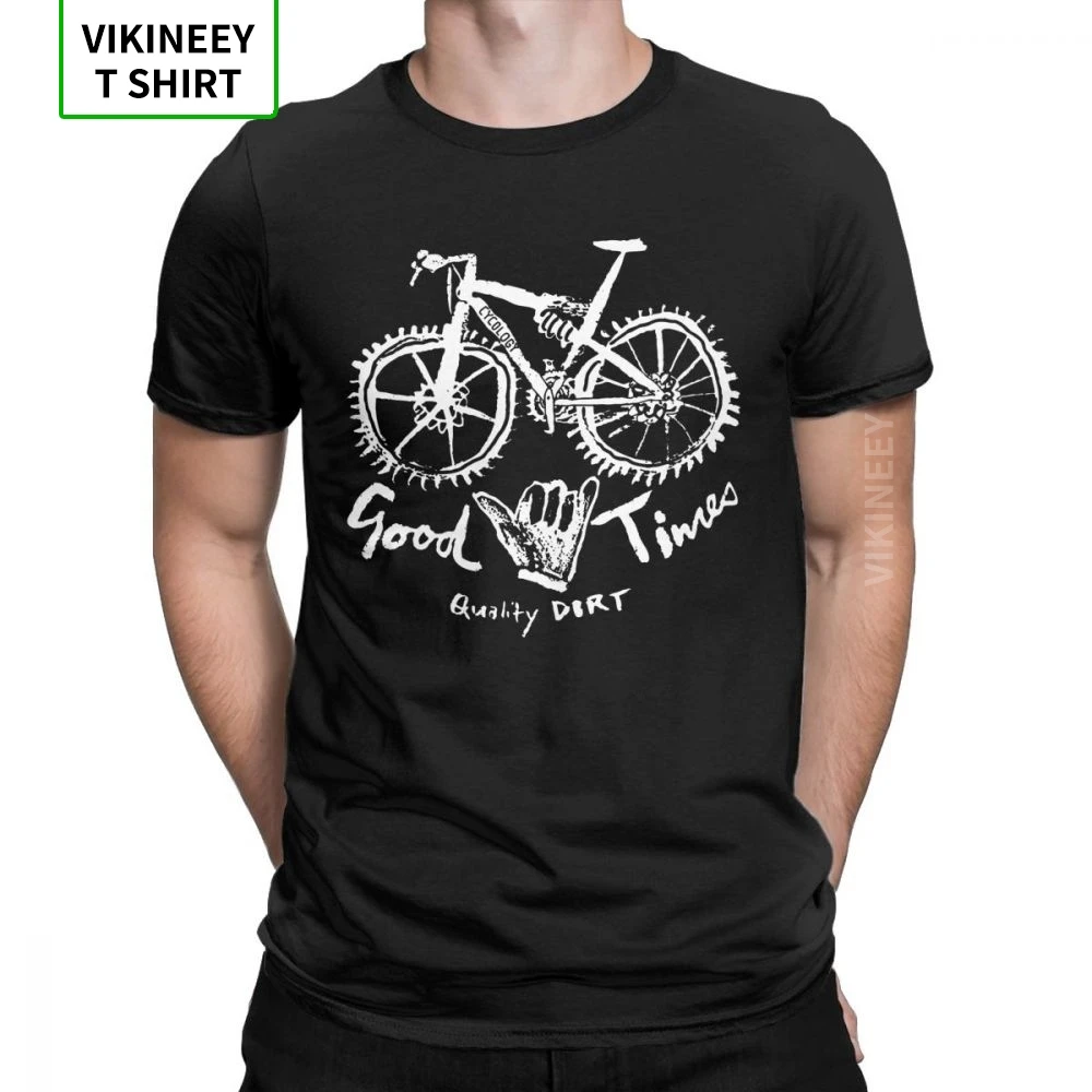 

Cycle T Shirts Bike Good Times T-Shirts Men Short Sleeve Novelty Tees Crew Neck 100% Cotton Clothes Unique Guys Swag Streetwear
