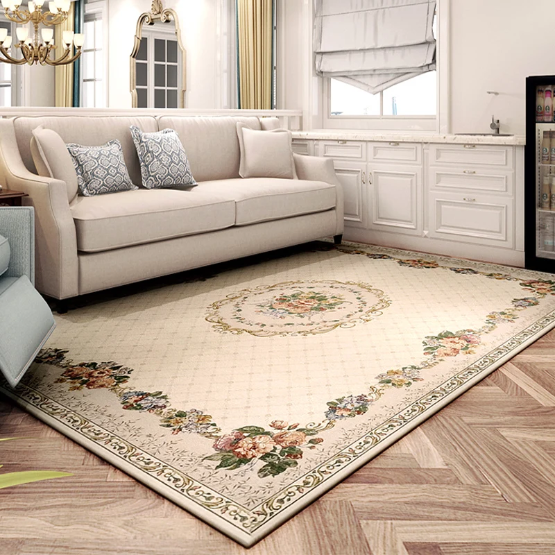 1 Modern Concise Style Living Room Carpets Flower American Bedroom Carpet Home Coffee Table Rug Study Room Europe Carpet Floor Mat - Color: 1