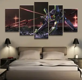 

Canvas Painting HD Print Anime NEON GENESIS EVANGELION EVA 5 Pieces Modern Decorative Wall Art Canvas Painting Canvas Room Decor