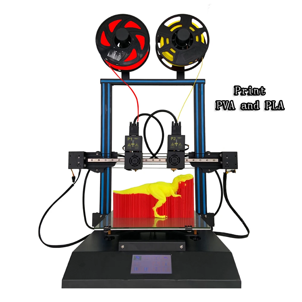 TL-D3 Pro Impresora 3D 300*300*350 мм 3d принтер два цвета с двумя насадками линейная рельсовая зеркальная 3D печать 4,3 дюймов сенсорный экран