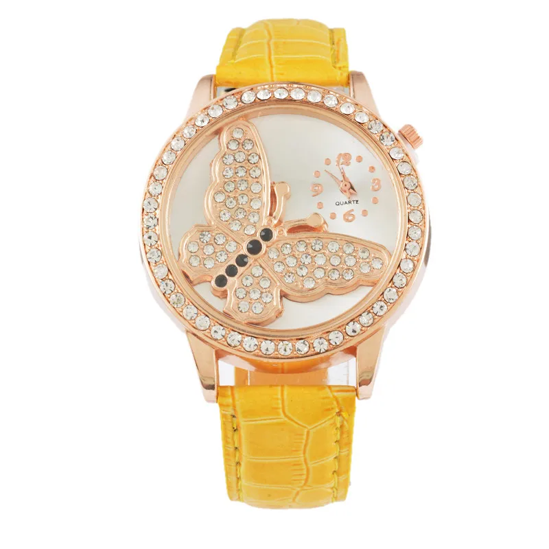 P yellow Женские часы часы женские наручные solar watch солнечные часы лунное затмение кожаный браслет бренд Geneva - Цвет: P yellow