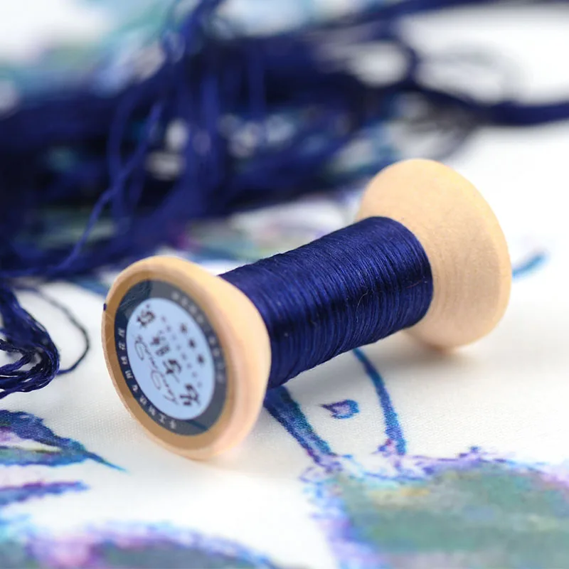 20 м Мини-катушка/Сучжоу вышивка нить/шелковая нить катушка/шелковая нить для вышивки/тихий синий - Цвет: 10
