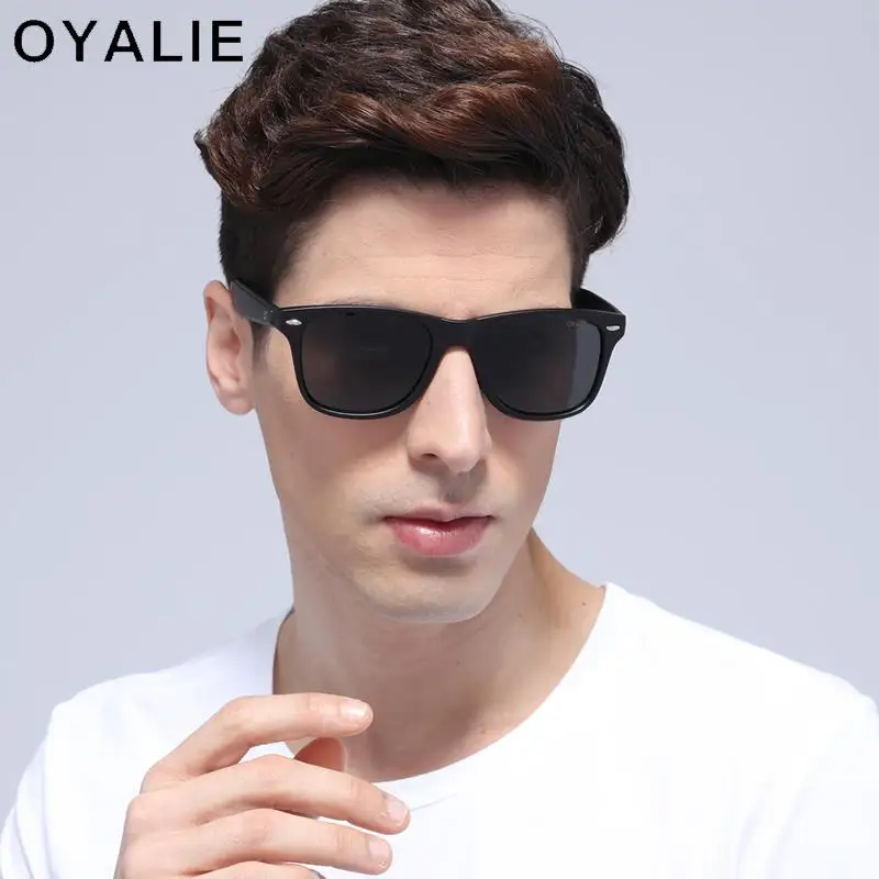 OYALIE, классические, с заклепками, поляризационные солнцезащитные очки для мужчин, новинка, модные, квадратные, солнцезащитные очки для женщин, зеркальные, для вождения, очки UV400